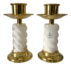 Candeleros De Mesa Para Altar Iglesia Espiral O Caramelo Dorado