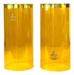 Pack De 2 Pantallas Cilíndricas De Acrílico Para Cirial, Color Amarillo