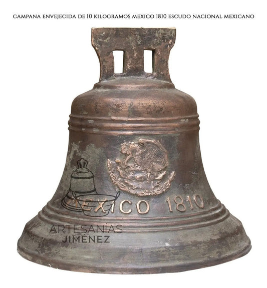 Campana de bronce de 10 kg, fundida a mano en México