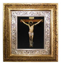 Cuadro Jesus En La Cruz 45x40 Cm Combinado Oro Y Plata Oro Y Plata