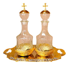 Vinajeras Para Misa Iglesia Católica Juego Litúrgico Altar Rosa Plateada Combinada