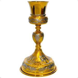 Caliz Para Iglesia O Capilla Con Patena T11 Vaso Sagrado Corona Espinas Y Simbolos