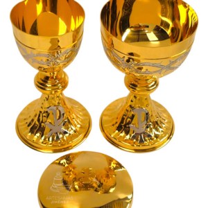 Caliz Copon Y Patena Liturgico Espinas Y Crismon P1