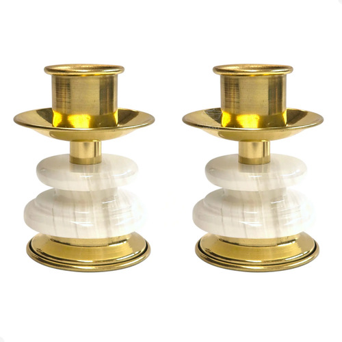 Candeleros De Mesa Para Altar Iglesia Caramelo Portavela Dorado