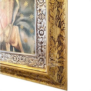 Cuadro De La Virgen De Guadalupe 60x47 Cm Combinado Oro Y Plata Oro Y Plata