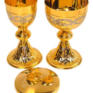 Caliz Copon Y Patena Liturgico Espinas Y Crismon P1