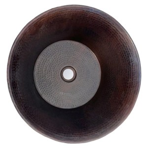 Lavamanos Ovalin Cazo 100% Cobre - Lavabo 41x16 Cm Cobre Patinado Oscuro