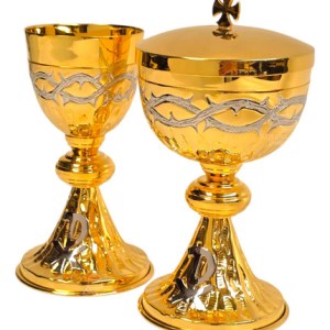 Caliz Copon Y Patena Liturgico Espinas Y Crismon P1