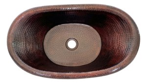 Lavamanos O Lavabo De Cobre Martillado 49x29 Cm Patinado Patinado Cobre Envejecido