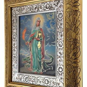 Cuadro De Madera 45x40 Cm Santa Marta Oro Y Plata