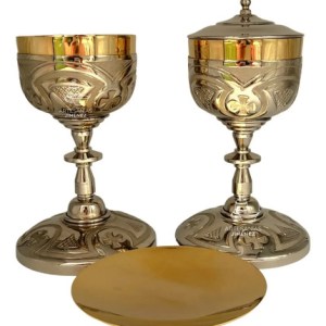 Caliz Y Copon Plateado Cruces