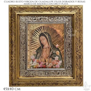 Cuadro Busto Virgen De Guadalupe 45x40 Cm C002