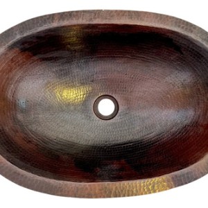 Lavamanos O Lavabo De Cobre Martillado 53x36 Cm Patinado Cobre Envejecido