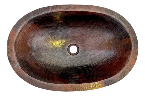 Lavamanos O Lavabo De Cobre Martillado 53x36 Cm Patinado Cobre Envejecido