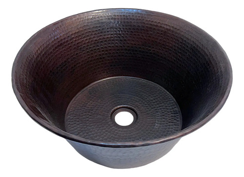 Lavamanos Ovalin Cazo 100% Cobre - Lavabo 41x16 Cm Cobre Patinado Oscuro