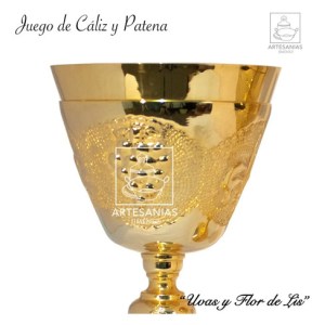 Caliz Y Patena Flor De Lis Para Iglesia O Capilla Liturgico