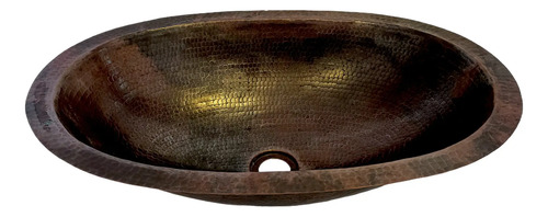 Lavamanos O Lavabo De Cobre Martillado 53x36 Cm Patinado Cobre Envejecido