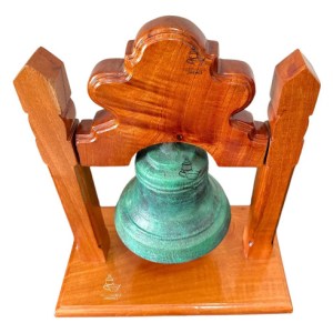 Campana Esquila De Mesa Bronce Patinado Verde