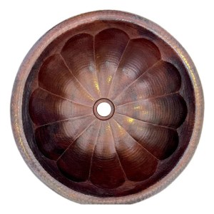 Lavamanos O Lavabo De Cobre Martillado 43 Cm Gajos Patinado Cobre Envejecido Cobre Envejecido