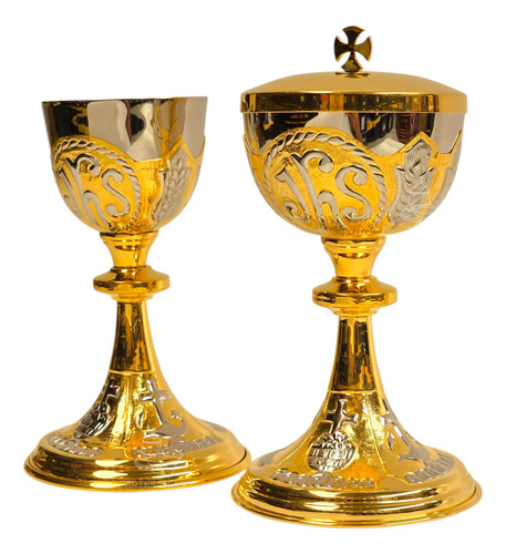 Caliz Copon Y Patena Liturgico Jhs Y Símbolos Litúrgicos C1