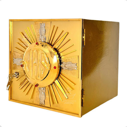 Sagrario Con Expositor De Santísimo Jhs Dorado 30x30 Cm
