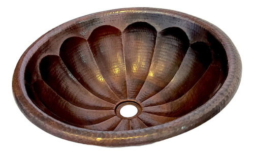 Lavamanos O Lavabo De Cobre Martillado 43 Cm Gajos Patinado Cobre Envejecido Cobre Envejecido