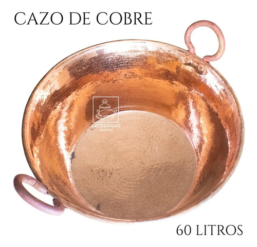 Cazo De Cobre Artesanal Capacidad 60 Litros Grueso