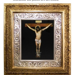 Cuadro De Cristo 45x40 Cm Combinado Oro Y Plata Oro Y Plata