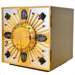 Sagrario Con Expositor De Santísimo Jhs 30x30 Cm Jhs 4 Evangelistas