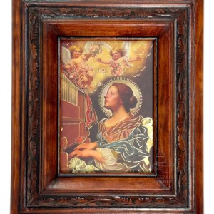 Cuadro Rostro De Jesus Color Nogal Madera De Pino 22x19 Cm Color Nogal