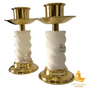 Candeleros De Mesa Para Altar Iglesia Espiral O Caramelo Dorado