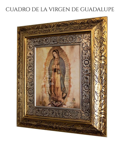 Cuadro Virgen De Guadalupe Regalo 45*40 Cm Combinado Oro Y Plata Oro Y Plata