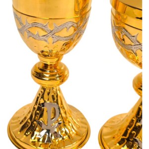Caliz Copon Y Patena Liturgico Espinas Y Crismon P1