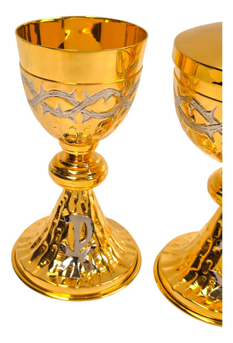 Caliz Copon Y Patena Liturgico Espinas Y Crismon P1