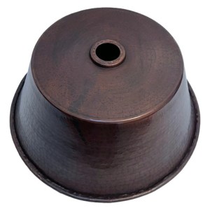 Lavamanos Ovalin Cazo 100% Cobre - Lavabo 41x16 Cm Cobre Patinado Oscuro