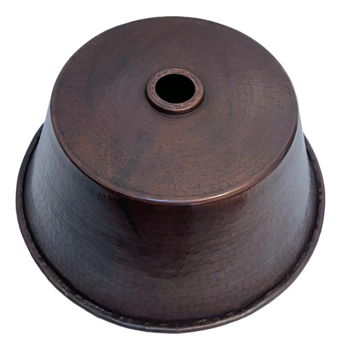 Lavamanos Ovalin Cazo 100% Cobre - Lavabo 41x16 Cm Cobre Patinado Oscuro