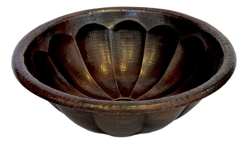 Lavamanos O Lavabo De Cobre Martillado 43 Cm Gajos Patinado Cobre Envejecido Cobre Envejecido