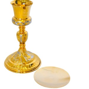 Caliz Para Iglesia O Capilla Con Patena Jhs Vaso Sagrado A1