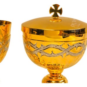 Caliz Copon Y Patena Liturgico Espinas Y Crismon P1