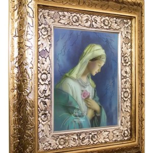 Cuadro Rosa Mistica 45x40 Cm A0903 Combinado Oro Y Plata Oro Y Plata