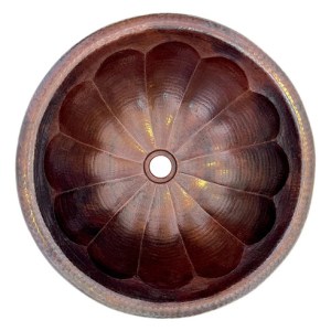 Lavamanos O Lavabo De Cobre Martillado 43 Cm Gajos Patinado Cobre Envejecido Cobre Envejecido