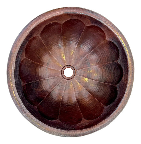 Lavamanos O Lavabo De Cobre Martillado 43 Cm Gajos Patinado Cobre Envejecido Cobre Envejecido