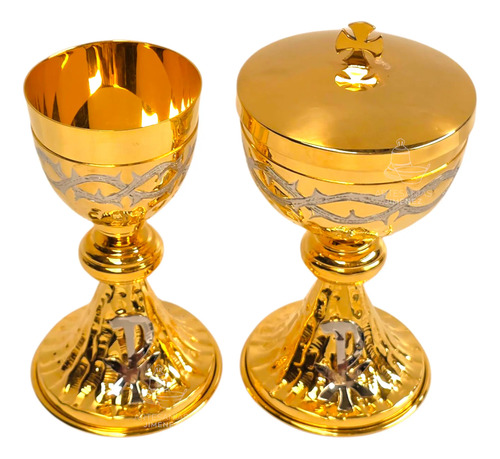 Caliz Copon Y Patena Liturgico Espinas Y Crismon P1