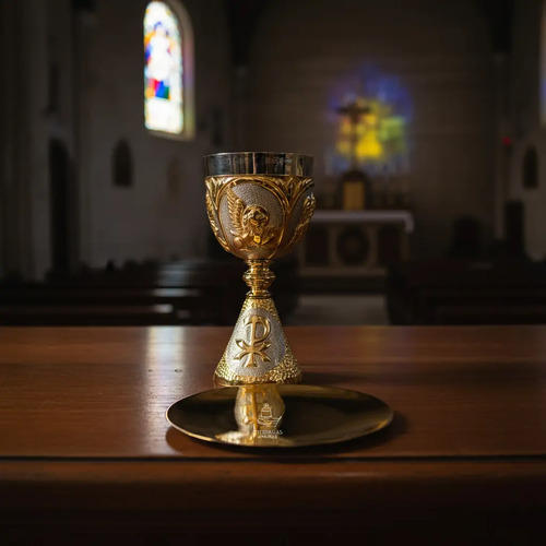 Caliz Para Iglesia O Capilla Con Patena A918 4 Evangelistas