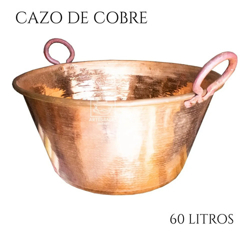 Cazo De Cobre Artesanal Capacidad 60 Litros Grueso