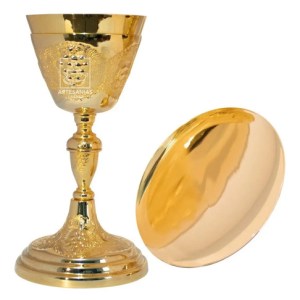 Caliz Y Patena Flor De Lis Para Iglesia O Capilla Liturgico
