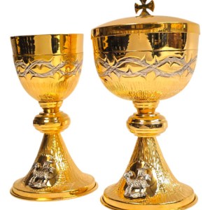 Caliz Copon Y Patena Liturgico Espinas Y Cordeo De Dios P1