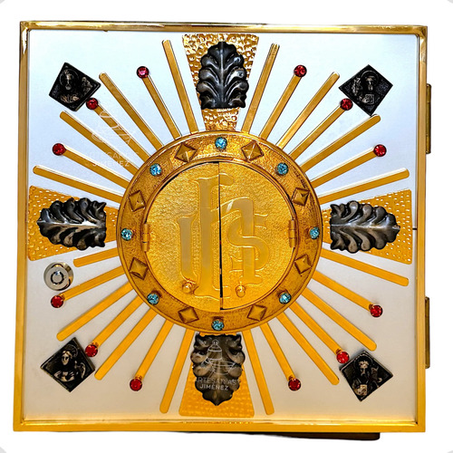 Sagrario Con Expositor De Santísimo Jhs 30x30 Cm Jhs 4 Evangelistas