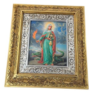 Cuadro De Madera 45x40 Cm Santa Marta Oro Y Plata
