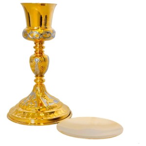 Caliz Para Iglesia O Capilla Con Patena Jhs Vaso Sagrado A1